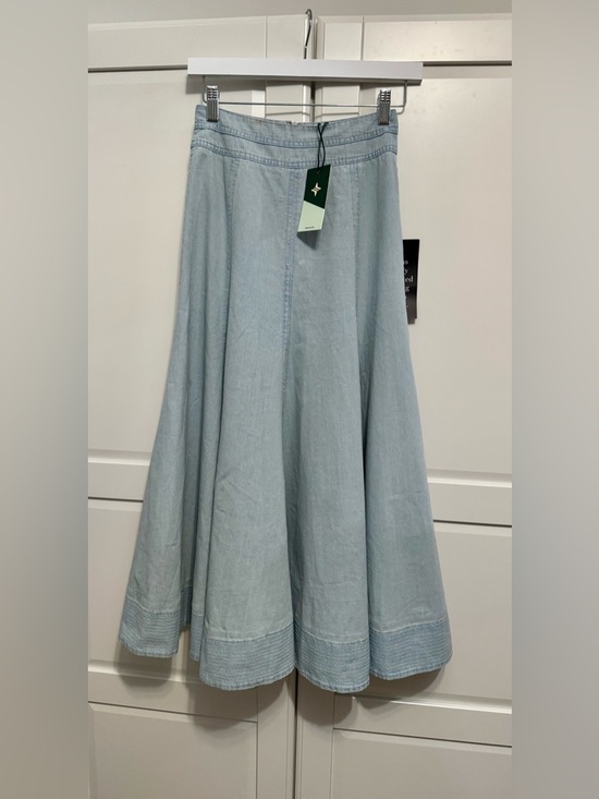 Tuckernuck Light Wash Blue Denim Brynn Panelled Maxi Skirt Size:0 NWT - Picture 7 of 10